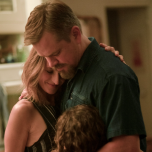 Camille Cottin et Matt Damon sur le tournage de Stillwater