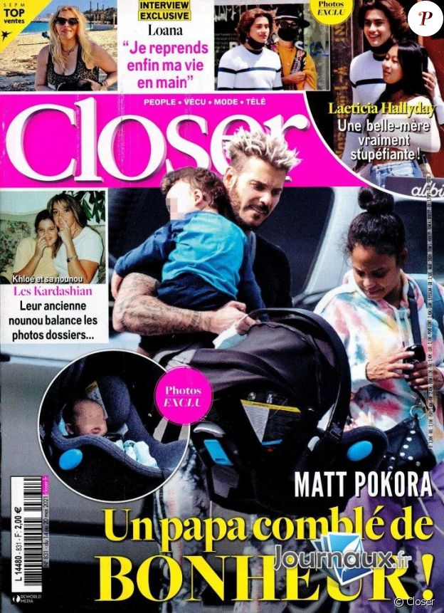 Jade Hallyday et son petit-ami Michael Sean Klemeniuk dans le magazine "Closer" du 14 mai 2021.