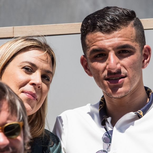 Marion Bartoli et son compagnon le joueur de football belge Yahya Boumediene dans les tribunes lors des internationaux de tennis de Roland Garros à Paris, France, le 2 juin 2019. © Jacovides-Moreau/Bestimage