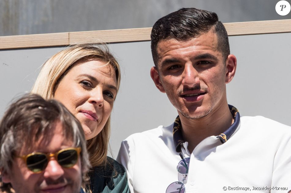 Marion Bartoli et son compagnon le joueur de football belge Yahya Boumediene dans les tribunes lors des internationaux de tennis de Roland Garros à Paris, France, le 2 juin 2019. © Jacovides-Moreau/Bestimage