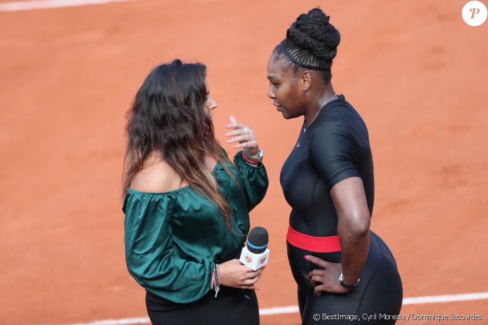 Serena Williams et Marion Bartoli dans les tribunes des internationaux de tennis de Roland Garros à Paris, jour 3, le 29 mai 2018. Cyril Moreau / Dominique Jacovides / Bestimage