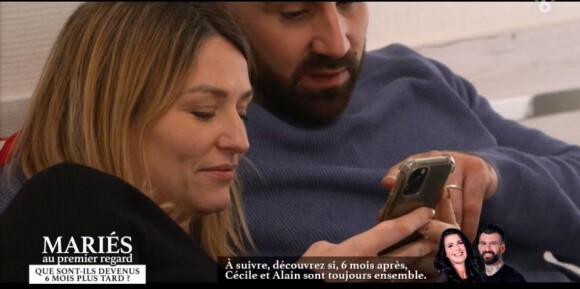 Laure et Matthieu lors du bilan final de "Mariés au premier regard 2021", le 17 mai, sur M6
