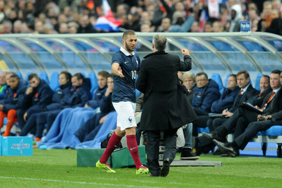 Karim Benzema et Didier Deschamps France vs Pays Bas - match amical - 05/03/2014