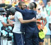 Karim Benzema et Didier Deschamps - Joueurs de l'équipe de France pendant le match France - Nigéria à Brasilia au Brésil lors de la Coupe du monde.