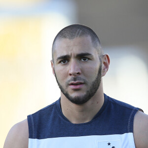 Karim Benzema - Entraînement de l'équipe de France de football à Ribeirao Preto au Brésil le 17 juin 2014. 