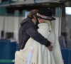 Exclusif - Laeticia Hallyday et son compagnon Jalil Lespert arrivent à l'aéroport de Rome pour rentrer à Paris à l'aéroport Charles de Gaulle après un week-end en amoureux, le 2 novembre 2020.