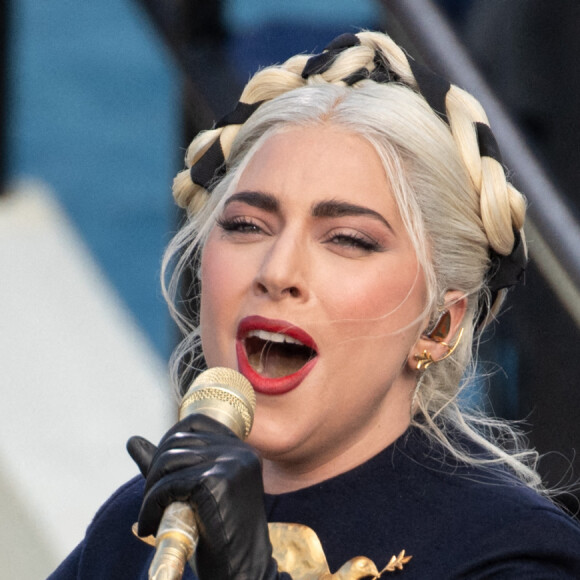 Lady Gaga lors de l'investiture du 46ème président des Etats-Unis, J.Biden, et de la vice-présidente K.Harris au Capitole à Washington. Le 20 janvier 2021 © Saul Loeb-CNP / Zuma Press / Bestimage