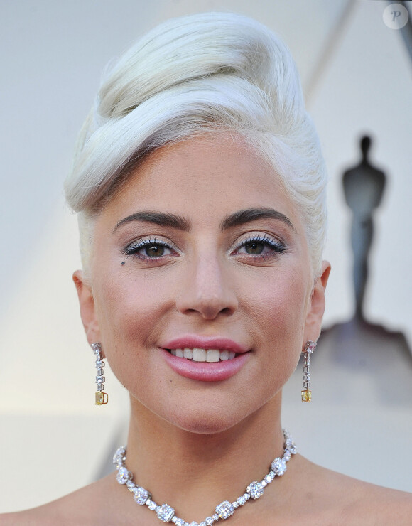 Lady Gaga lors du photocall des arrivées de la 91ème cérémonie des Oscars 2019 au théâtre Dolby à Hollywood, Los Angeles, Californie, Etats-Unis, le 24 février 2019.