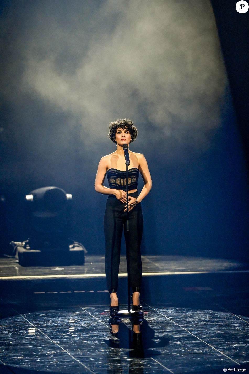 Barbara Pravi, l'espoir français à l'Eurovision 2021 à Rotterdam, Pays-Bas, le 19 mai 2021.