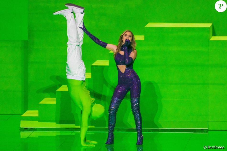Les artistes sont en répétition pour le concours Eurovision à Rotterdam le 19 mai 2021. Stefania (Greece)