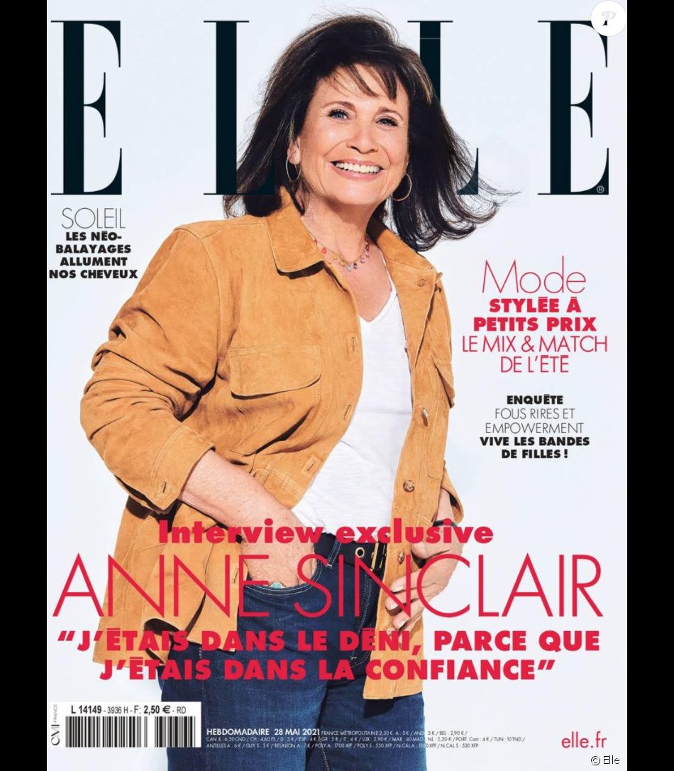Anne Sinclair en une du "Elle". Ed du 27 mai 2021.