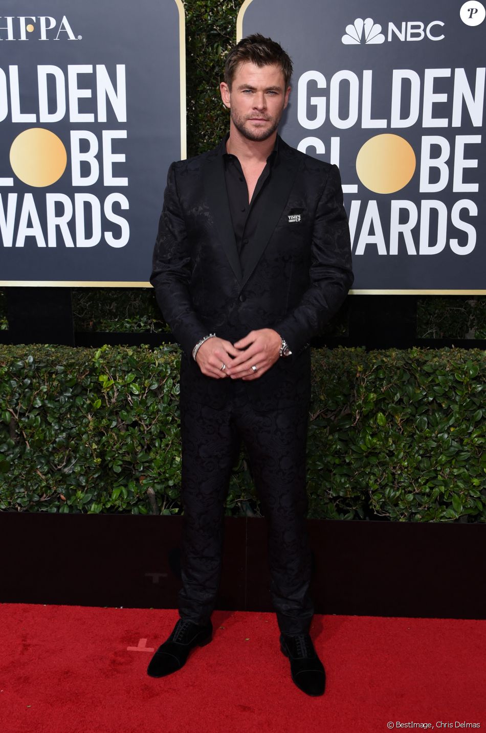 Chris Hemsworth sur le tapis rouge de la 75ème cérémonie des Golden Globe Awards au Beverly Hilton à Los Angeles, le 7 janvier 2018. © Chris Delmas/Bestimage