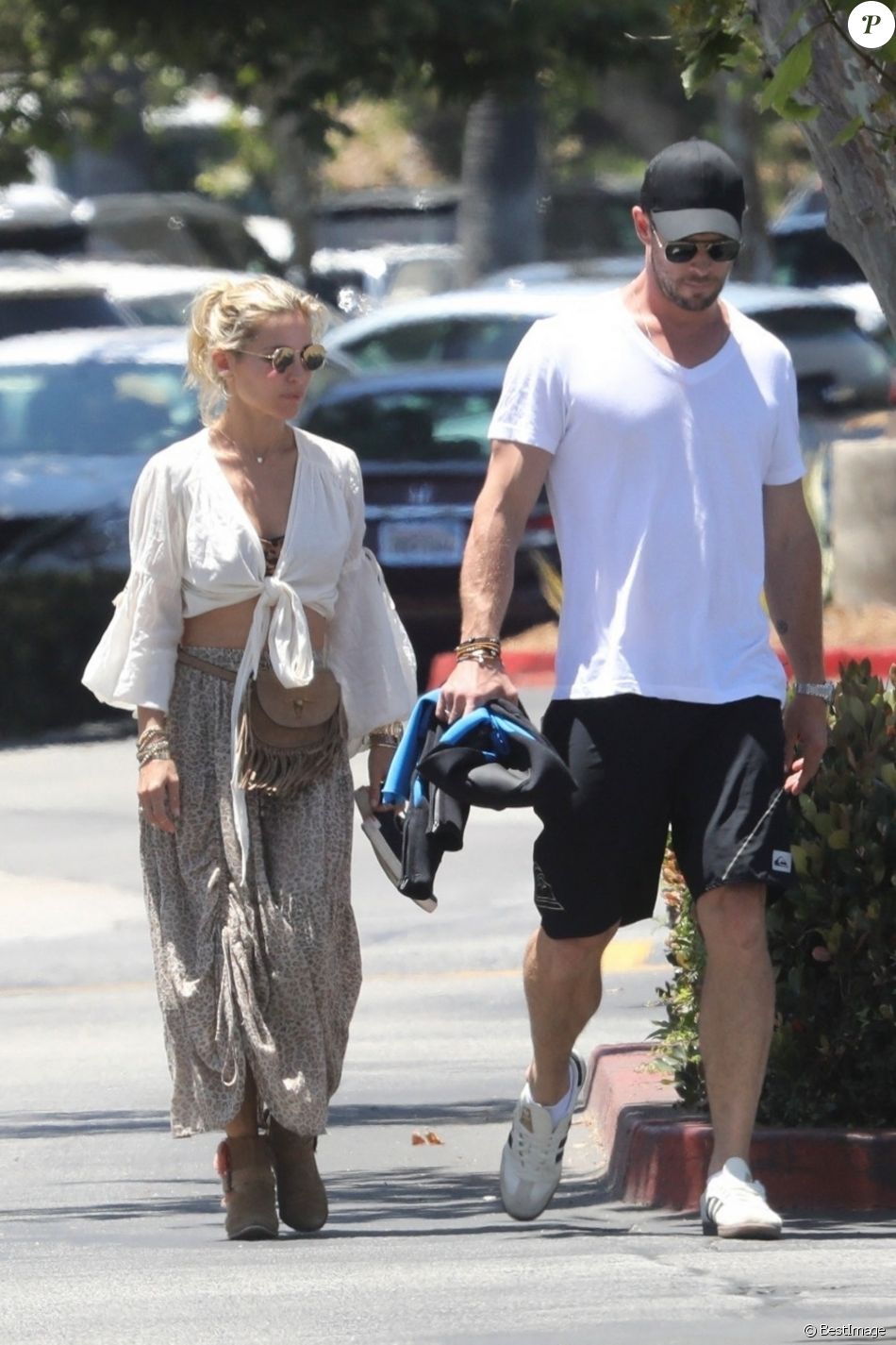 Chris Hemsworth et sa femme Elsa Pataky sont allés déjeuner en famille au restaurant Ollo à Malibu, Los Angeles. Leurs enfants India Rose Hemsworth, Tristan Hemsworth et Sasha Hemsworth sont de la partie ainsi que leur oncle L. Hemsworth! Le 22 juillet 2019