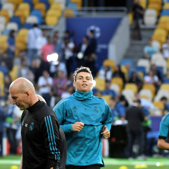 Zinédine Zidane lors de la finale de la Ligue des Champions opposant le Real Madrid et Liverpool, le 26 mai 2018.