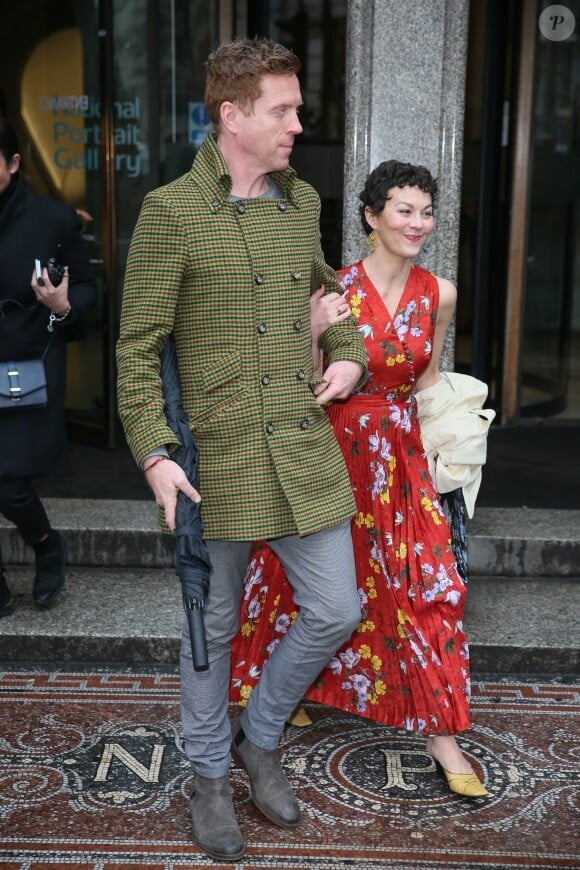 Damian Lewis et sa femme Helen McCrory - Sortie du défilé de mode Erdem Moralioglu à Londres. Le 19 février 2018.
