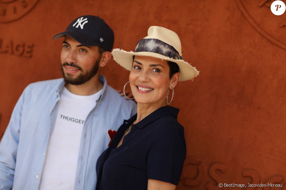 Cristina Cordula son fils Enzo au village lors des internationaux de tennis de Roland Garros à Paris, France. © Jacovides-Moreau/Bestimage