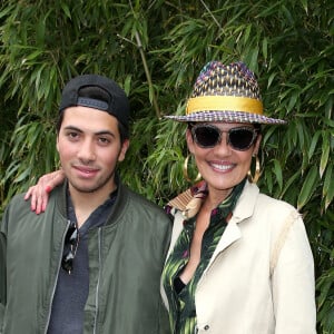 Cristina Cordula et son fils Enzo - Jour 11 - People dans le village lors du tournoi de tennis de Roland Garros à Paris le 3 juin 2015.