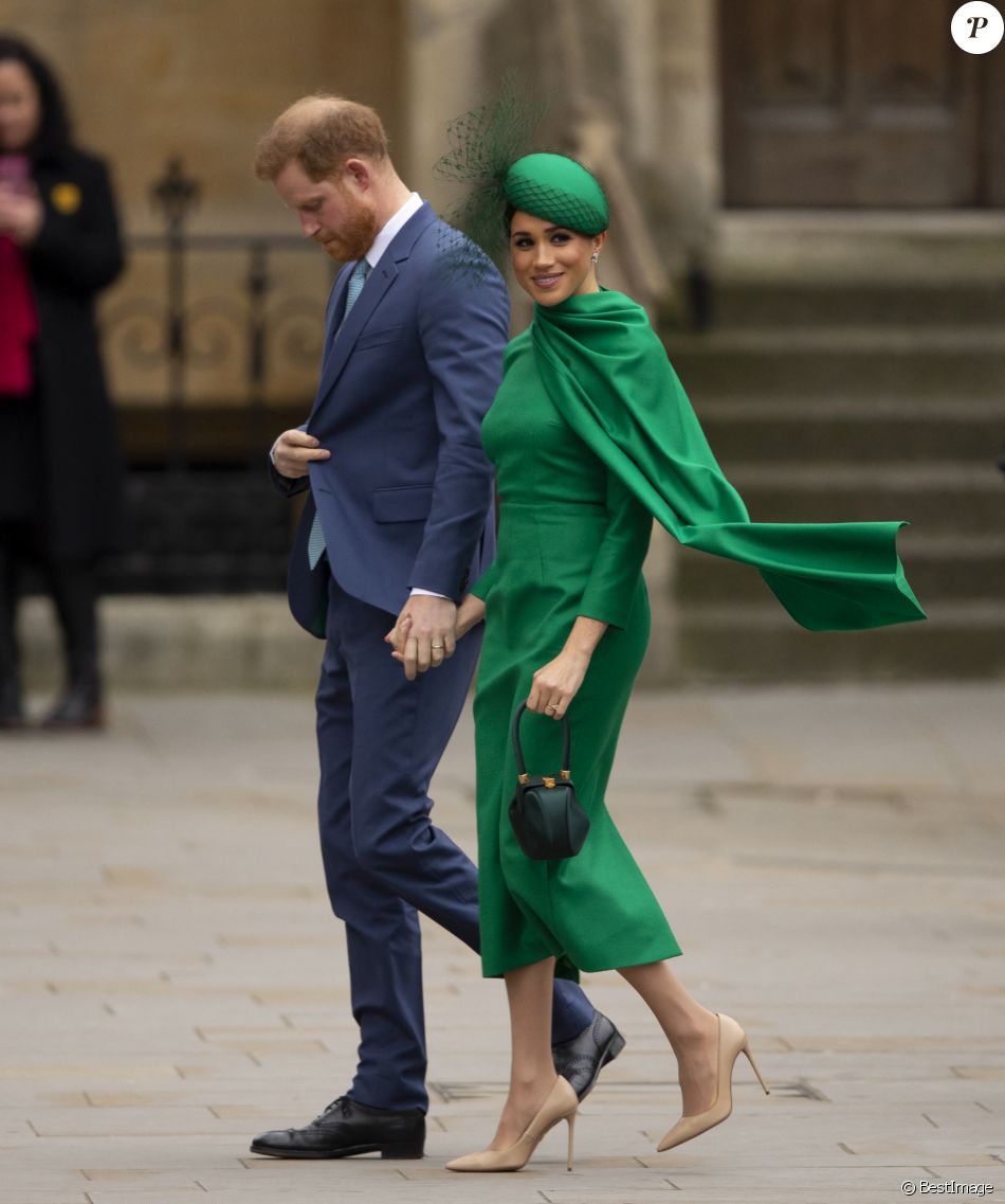 Le prince Harry, duc de Sussex, et Meghan Markle, duchesse de Sussex lors de la cérémonie du Commonwealth en l'abbaye de Westminster à Londres, le 9 mars 2020.
