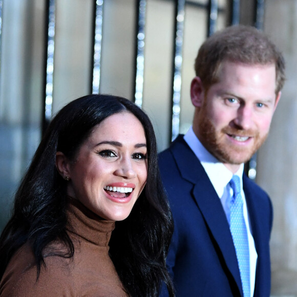 Le prince Harry, duc de Sussex, et Meghan Markle, duchesse de Sussex, en visite à la Canada House à Londres le 7 janvier 2020.