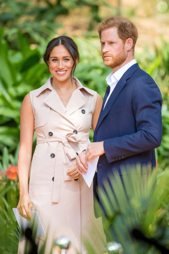 Le prince Harry, duc de Sussex, et Meghan Markle, duchesse de Sussex, se rendent à la réception des industries créatives et des entreprises à Johannesburg, le 2 octobre 2019.