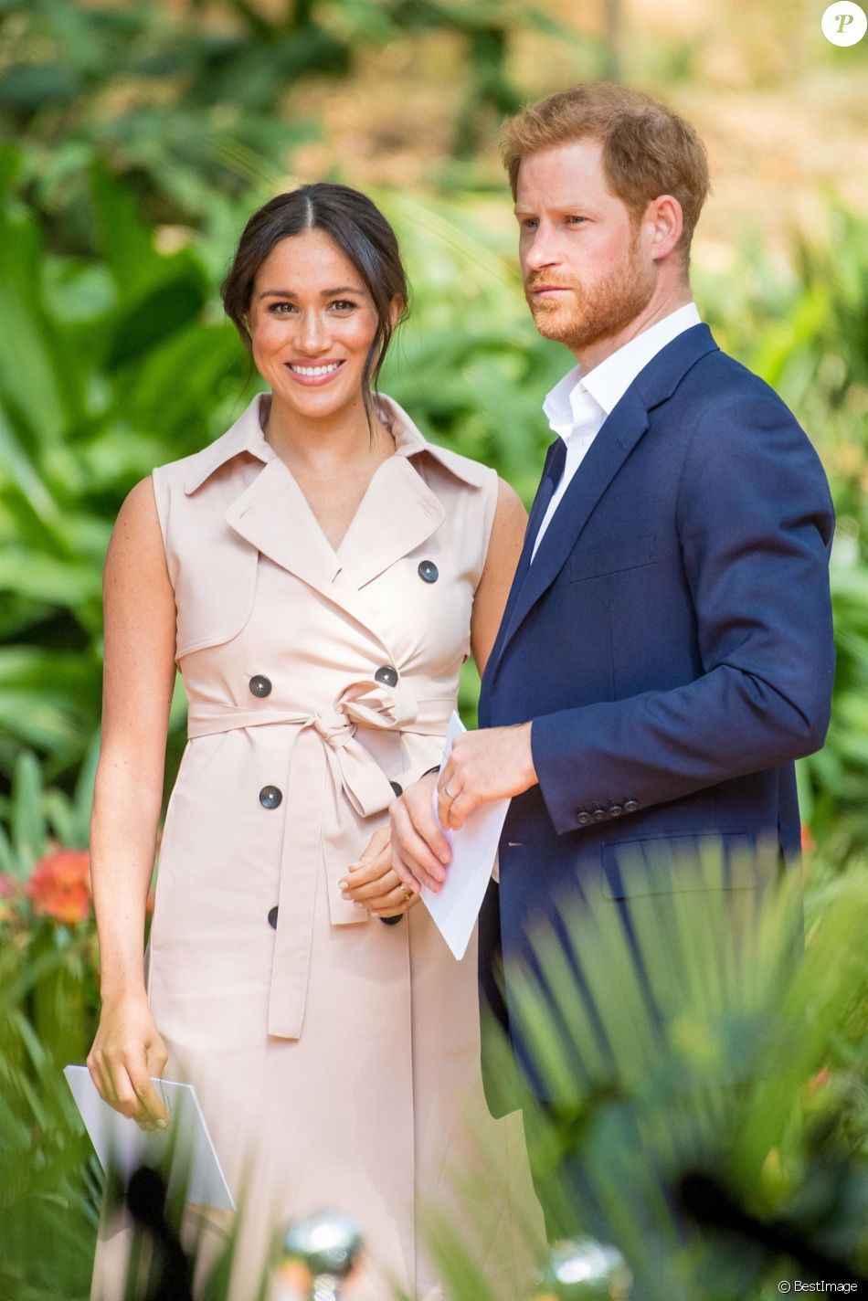 Le prince Harry, duc de Sussex, et Meghan Markle, duchesse de Sussex, se rendent à la réception des industries créatives et des entreprises à Johannesburg, le 2 octobre 2019.
