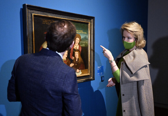 La reine Mathilde de Belgique visite la nouvelle exposition "Enfants de la Renaissance" au Musée Hof Van Busleyden à Malines, Belgique, le 25 mars 2021. © Eric Lalmand/Pool/ImageBuzz/Bestimage
