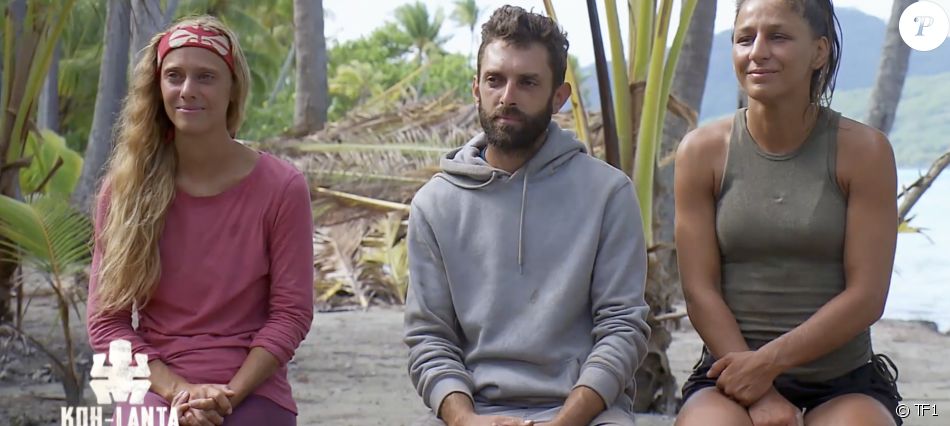 Maxine, Jonathan et Lucie lors de la finale de "Koh-Lanta, Les Armes secrètes", sur TF1.