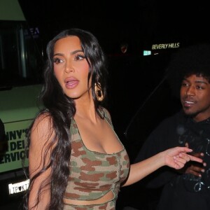 Kim Kardashian à la sortie de la soirée de lancement de la nouvelle marque de tequila de K. Jenner 818 au restaurant "The Nice Guy" à Los Angeles, le 21 mai 2021.