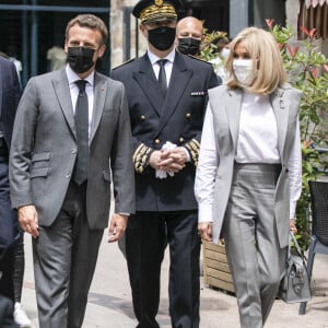 Le président de la République Emmanuel Macron et sa femme Brigitte ont rencontré les acteurs de la gastronomie locale et nationale à Valence, à l'occasion du déplacement dans la Drôme. Le 8 juin 2021 © Romain Gaillard / pool / Bestimage 