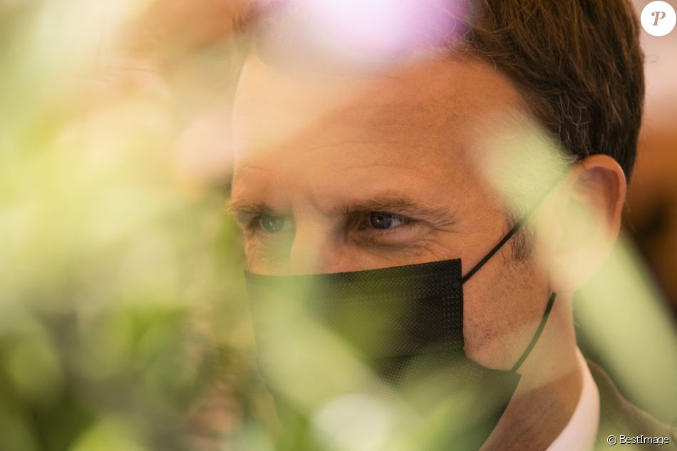 Le président de la République Emmanuel Macron a rencontré les acteurs de la gastronomie locale et nationale à Valence, à l'occasion du déplacement dans la Drôme. Le 8 juin 2021 © Romain Gaillard / pool / Bestimage