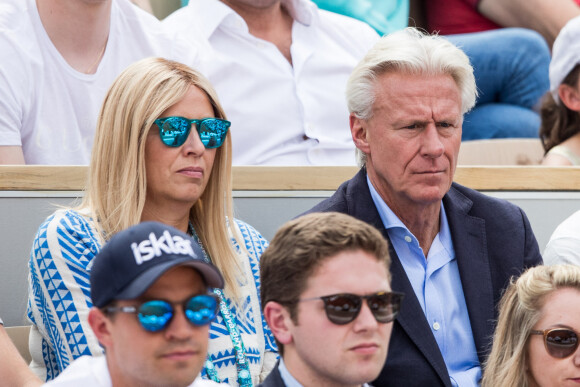 Bjorn Borg et sa femme Patricia Östfeldt dans les tribunes lors des internationaux de tennis de Roland Garros à Paris, France, le 31 mai 2019. © Jacovides-Moreau/Bestimage