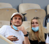 Amir et sa femme Lital dans les tribunes des Internationaux de France de Tennis de Roland Garros à Paris. © Dominique Jacovides / Bestimage