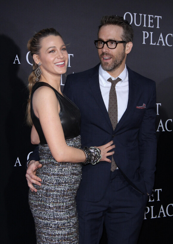 Blake Lively, son mari Ryan Reynolds lors de la première de 'A Quiet Place' au Loews Lincoln Square à New York. Le 2 avril 2018 