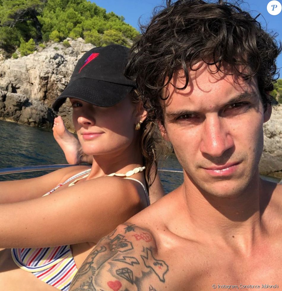 Constance Jablonski et son petit ami Matthias Dandois. Mai 2021.