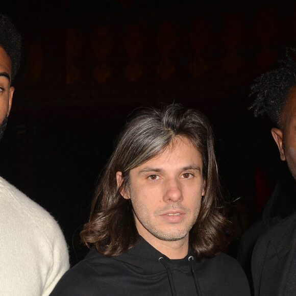 Djebril Zonga, Orelsan et Ladj Ly - People au défilé AMI d'Alexandre Mattiussi lors de la fashion week Homme collection Automne/Hiver 2020-2021 à Paris, le 14 janvier 2020. © Veeren Ramasamy-Christophe Clovis / Bestimage