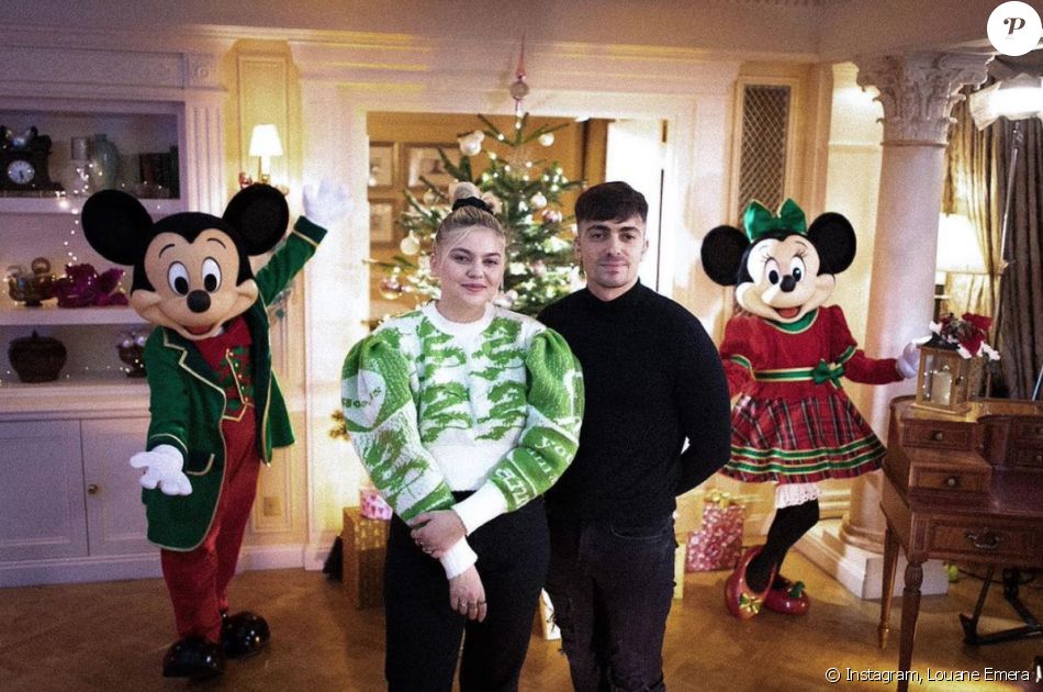 Louane Emera et son compagnon Florian Rossi. Décembre 2020.