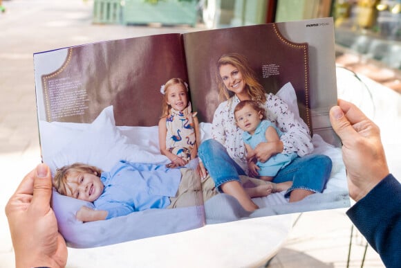 La princesse Madeleine de Suède pose avec ses enfants en couverture du magazine suédois "Mama" auquel elle a accordé une interview exclusive. Stockholm. Le 13 septembre 2019.