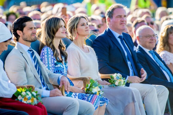 La reine Silvia, le prince Carl Philip de Suède, la princesse Sofia de Suède (Sofia Hellqvist), la princesse Madeleine de Suède et son mari Chris O'Neill - La famille royale de Suède célèbre l'anniversaire (42 ans) de la princesse Victoria de Suède à la Villa Solliden à Oland en Suède, le 14 juillet 2019.