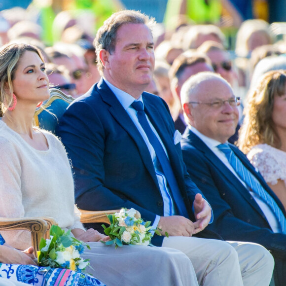 La reine Silvia, le prince Carl Philip de Suède, la princesse Sofia de Suède (Sofia Hellqvist), la princesse Madeleine de Suède et son mari Chris O'Neill - La famille royale de Suède célèbre l'anniversaire (42 ans) de la princesse Victoria de Suède à la Villa Solliden à Oland en Suède, le 14 juillet 2019.