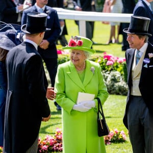 David Armstrong-Jones et John Warren - La reine Elisabeth II d'Angleterre lors du Royal Ascot a Ascot le 22 juin 2018.