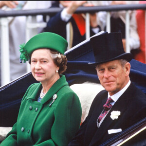 La reine Elizabeth et son mari le prince Philip au Royal Ascot en 1988.