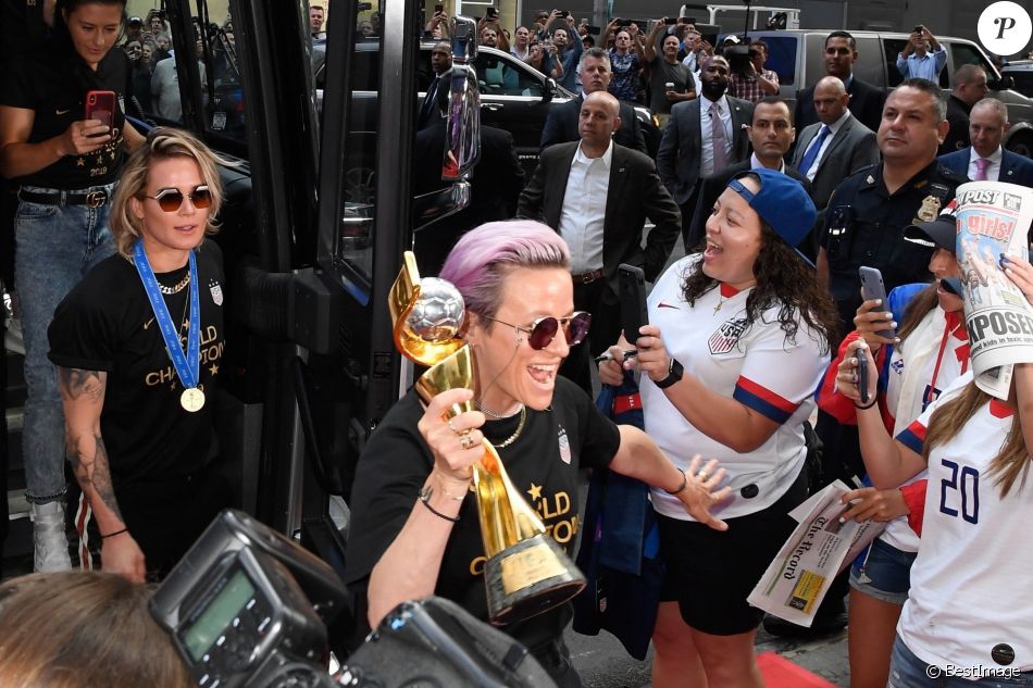 Megan Rapinoe - Les membres de l'équipe féminine de football des Etats-Unis arrivent à l'émission Good Morning America à New York le 09 juillet 2019.