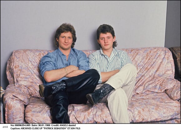 Patrick Sébastien et son défunt fils Sebastien en janvier 1988.