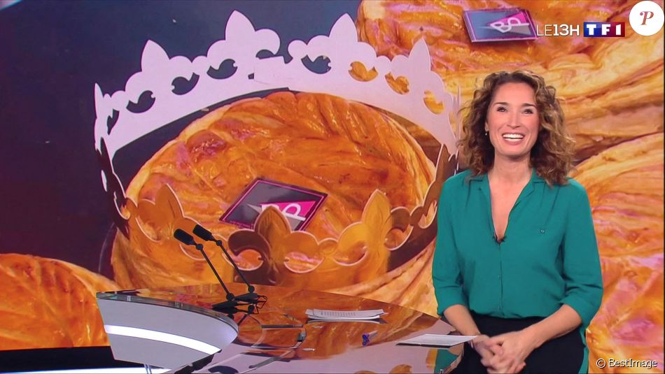 Illustration du 1er journal de 13h présenté par Marie-Sophie Lacarrau et diffusé sur TF1 en direct, Paris.