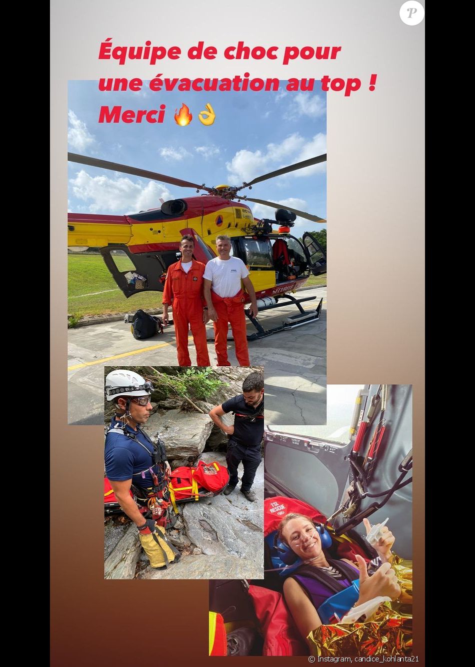 Candice (Koh-Lanta 2021) victime d'un accident lors d'un stage de canyoning. 18 juin 2021.