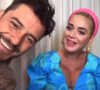 Katy Perry fait la promotion de son nouvel album "Smile" sur Zoom, avant d'être interrompue par son fiancé Orlando Bloom. Los Angeles.