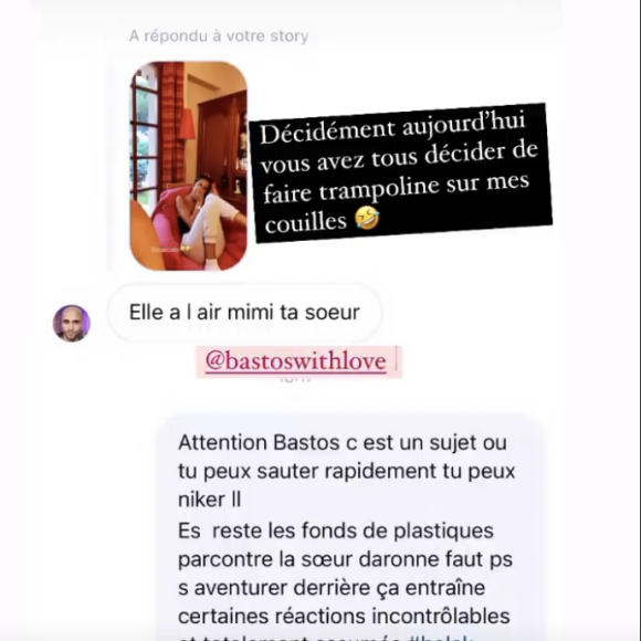 Julien Guirado recadre Bastien Grimal qui trouve sa soeur "mimi" - Instagram