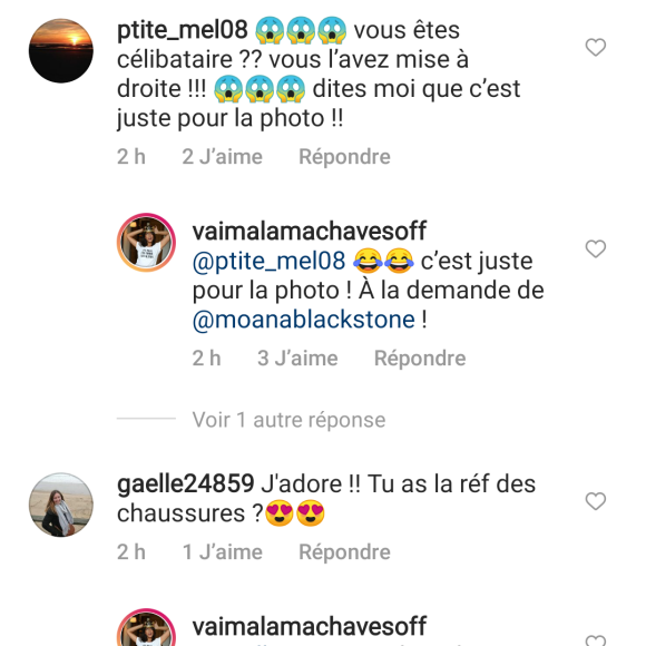 Vaimalama Chaves célibataire ? Elle répond sur Instagram le 24 juin 2021
