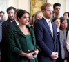 Le prince Harry, duc de Sussex, Meghan Markle (enceinte de son fils Archie), duchesse de Sussex, lors de leur visite à Canada House dans le cadre d'une cérémonie pour la Journée du Commonwealth à Londres.