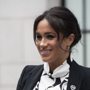 A l'occasion de la journée mondiale du droits des femmes, Meghan Markle (enceinte), duchesse de Sussex, a participé à une discussion conjointe avec le Trust "The Queen's Commonwealth" au King's College à Londres. Le 8 mars 2019